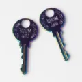 Legierung schillernde Schlüssel Anhänger, bunte DIY handgemachte Schmuck Zubehör. - Lila Multi