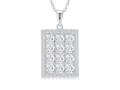 Collier pendentif moissanite carrée en argent sterling vue détaillée pour bijoux tendance. - Pendentif Diamant Rectangulaire (P15586)