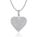 Collar con colgante de corazón roto helado con cadena de tenis, joyería brillante hip hop - Colgante de Corazón Roto (P15395)