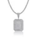 Collar con colgante de cruz estilo hip hop helado con piedras moissanite brillantes joyas unisex - Colgante de Cruz (P15352)