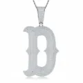 S925 argent pendentif lettre D gothique glacé collier bijoux hip hop brillant moissanite - Pendentif Moissanite Lettre D Sans Chaîne