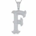 Pendentif Lettre F en Argent Sterling 925 Moissanite Brillante Bijou Hip Hop Detail - Pendentif Moissanite Lettre F Sans Chaîne