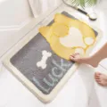 Zachte absorberende badkamermat met een schattig Corgi-achterwerk ontwerp en 'LUCK' tekst - Huisdier Corgi