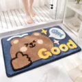 Zachte dikke absorberende antislip badmat met schattig cartoon bruine beer ontwerp - Levendige Beer