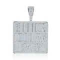 Colgante cuadrado hip hop de moissanita plata esterlina S925 letras diamante joyería unisex - Colgante Cuadrado de Letras (P16857)