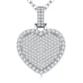 Exquisito collar con colgante de corazón brillante en plata de ley con pavé de circonitas - Colgante de Corazón (P16672)