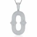 Magnifique pendentif lettre glacé en argent sterling 925 collier hip-hop moissanite - Pendentif Moissanite Lettre O Sans Chaîne