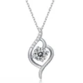Collana con pendente in argento S925 diamante di laboratorio, elegante catena. - P10472 Collana in moissanite da 1 carato / Argento