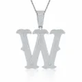 Pendentif lettre W en argent sterling 925 glacé moissanite bijou hip hop style détail - Pendentif Moissanite Lettre W Sans Chaîne