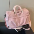 Pink star moon travel duffel bag for women, large capacity shoulder tote and crossbody bag. - Pink