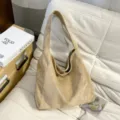 Sac à bandoulière en daim beige sac cabas décontracté sac sous les aisselles chic - Khaki