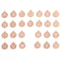 DIY gold metal alphabet letter charms with pink enamel for handmade necklaces and bracelets. - Full Set A-Z Letters / 26 Pieces/Pack (70x50mm) / Pink
