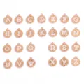 Gold enameled alphabet letter charms pendant set for DIY handmade necklaces and bracelets. - Full Set A-Z Letters (White Enamel) / 26 Pieces/Pack (70x50mm) / White