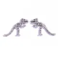 Retro alloy dinosaur skeleton pendant charms for DIY handmade necklaces and keychains. - Dinosaur Fossil Pendant Style / 1 Piece (23x32mm) / Antique Silver