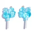 Blue transparent acrylic rooster lollipop charms, DIY jewelry making and bag keychains. - 52*26mm / Blue