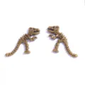 Retro dinosaur skeleton alloy charms for DIY handmade necklaces and keychains, 2pcs set. - Dinosaur Fossil Pendant Style / 1 Piece (23x32mm) / Antique Bronze