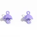Purple enamel umbrella charms, 3D alloy pendants for DIY handmade necklaces and bracelets. - Mini Umbrella Charm (A9-432) / 14*11mm / Purple