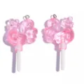 Pink rooster lollipop acrylic charms DIY jewelry making pendants keychains set of 2pcs - 52*26mm / Pink