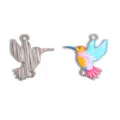 DIY Alloy Hummingbird Enamel Charm Double Loop Pendant Jewelry Making Craft Component - Bird Shape (A9-391) / 23*20mm / Multicolor (A9-391-Color 2)