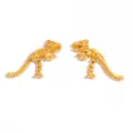 Gold dinosaur skeleton charms for DIY jewelry making, necklace and keychain accessories. - Dinosaur Fossil Pendant Style / 1 Piece (23x32mm) / Imitation Gold