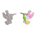 Colorful enamel hummingbird charm pendant alloy DIY jewelry making for bracelet necklace parts - Bird Shape (A9-391) / 23*20mm / Multicolor (A9-391-Color 3)