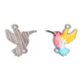 Colorful hummingbird enamel charms alloy pendants DIY jewelry making accessories bracelet necklace - Bird Shape (A9-391) / 23*20mm / Multicolor (A9-391-Color 4)