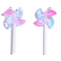 Bunte Acryl Windrad Lolli Anhänger Charms für DIY Schmuckherstellung und Schlüsselanhänger. - 62x28mm / Violettblau