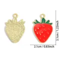 Gold alloy enamel strawberry pendant charm DIY jewelry making necklace accessories - Strawberry (A9-148)