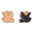 Ciondolo Colomba della Pace in Metallo Oro e Nero Variante per Accessori Gioielli Fai da Te - Ciondolo Colomba della Pace (A9-224) / 10x10mm / Nero