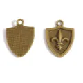 Vintage shield alloy charms, antique bronze DIY jewelry pendants for necklaces and bracelets. - Shield Badge Pendant / 22x16mm / Antique Bronze