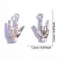 Ciondolo charm in metallo con gesto della mano argento vintage per accessori DIY 1.2x2.2cm. - Ciondolo Gesto (A2-310) / 22x12mm / Argento antico