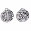 Ciondolo medaglia religiosa San Benedetto in lega vintage per la creazione di gioielli DIY. - 25*21mm / Argento antico