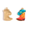 Westlicher Cowboy Stiefel Hut Legierung Emaillierte Charm Anhanger DIY Schmuck Zubehoer - Kleine Größe (24*15mm) / Farbe 2 (A9-121)