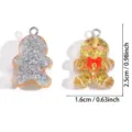 Resin gingerbread man pendant DIY jewelry accessory with glitter and red bow decoration. - Gingerbread Man (A9-111) / 1 Piece (25*16mm)