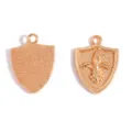 Vintage gold shield fleur-de-lis charm DIY alloy jewelry pendant necklace bracelet accessory. - Shield Badge Pendant / 22x16mm / KC Gold