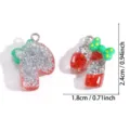 Christmas glitter resin charms DIY jewelry making accessories necklace keychain pendant 2pcs - Candy Cane and Christmas Boot (A9-112) / 1 Piece/Pack (24*18mm)