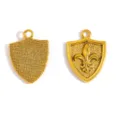 Vintage gold shield charms pendant alloy DIY jewelry making accessories necklace bracelet charms - Shield Badge Pendant / 22x16mm / Antique Gold