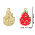 Dragon fruit enamel charm alloy pendant DIY jewelry accessories necklace keychain crafting - Dragon Fruit (A9-144) / 30*19mm