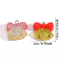 Christmas Resin Bell Charms DIY Cute Bow Pendants for Necklace Keychain Decor 2pcs - Bow Knot Bell (A9-113) / 1 Piece/Pack (19*20mm)