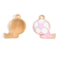 Gold alloy enamel soccer ball and football boot charms for DIY jewelry making and pendants. - Soccer and Shoe Style (A9-123) / 24x21mm / Pink