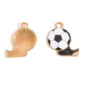 Enamel soccer ball boot metal charms DIY jewelry pendants for necklace and bracelet - Soccer and Shoe Style (A9-123) / 24x21mm / Black