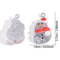 Christmas snowman resin charms DIY jewelry pendants sparkling glitter accessories set - Christmas Snowman (A9-117)