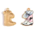 Westlicher Cowboy-Stiefel und Hut Emaillier-Anhänger Legierung DIY Schmuck Zubehör - Farbe 9 (A9-121)