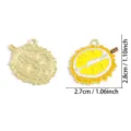 Gold alloy durian fruit enamel pendant charm for DIY jewelry making, necklace and keychain. - Durian (A9-152)
