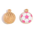 Colorful soccer enamel charms DIY alloy jewelry accessories for necklace bracelet pendants. - Soccer Ball Style (A9-124) / 17x14mm / Rose Red
