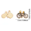 DIY Legierung Fahrrad Emaillierung Anhänger Charms, Schmuckzubehör, retro und süßes Design. - Schwarz-Weißes Fahrrad Stil (A9-159)
