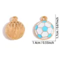 Colorful football enamel alloy charm pendant DIY jewelry accessories for necklace bracelet - Soccer Ball Style (A9-124) / 17x14mm / Blue