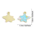 Enamel Star Saturn Pendant Alloy DIY Jewelry Charm Light Blue Gold Tone Size 1.7cm - Star and Saturn Style (A9-103) / 1 Piece (16*17mm) / Blue