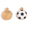 Metal alloy enamel soccer ball pendant charms for DIY handmade jewelry necklace bracelets. - Soccer Ball Style (A9-124) / 17x14mm / Black