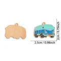 Retro Bus Legierung Emaillierter Anhänger DIY Schmuck Zubehör, blaue und goldene Variante. - Retro Wohnmobil Stil (A9-165)